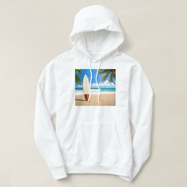 Ocean board with amazing beach hoodie (Design Front)