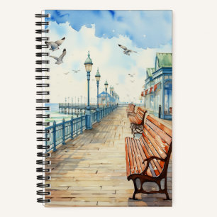 Ocean Boardwalk 5.5" x 8.5" Spiral Notebook
