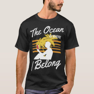 Ocean & Books where I Belong T-Shirt