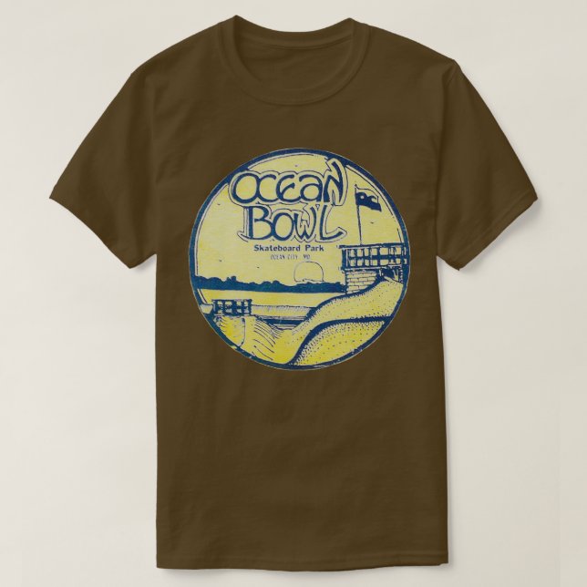 Ocean bowl skateboard park design T-Shirt (Design Front)