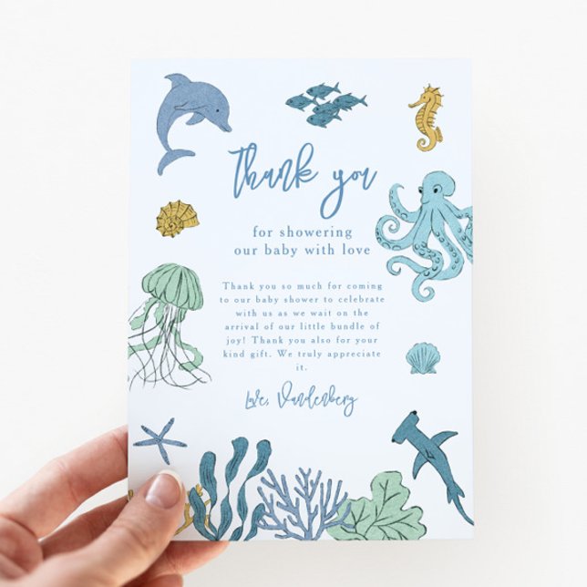Ocean Boy Baby Shower Thank You Card (Creator Uploaded)