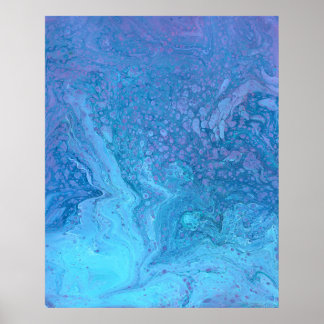 Ocean Breeze 1  Cool Blue Abstract Poster