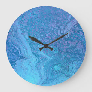 Ocean Breeze 1 Soothing Cool Blue Abstract Clock