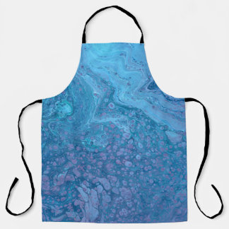 Ocean Breeze 3 Soft Blue Purple Abstract Apron