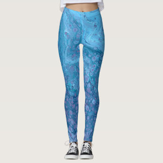 Ocean Breeze 3 Soft Blue Purple Abstract Leggings