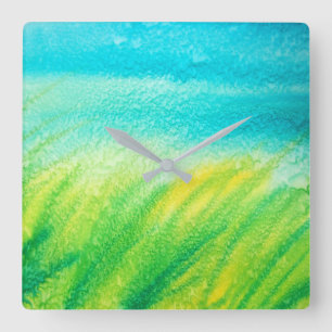 'Ocean Breeze' Abstract    Square Wall Clock