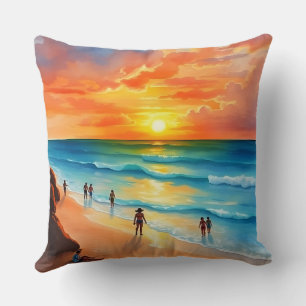Ocean Breeze and Fiery Skies Cushion