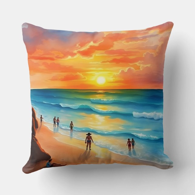 Ocean Breeze and Fiery Skies Cushion (Back)