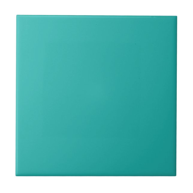 Ocean Breeze Aqua Teal Blue Solid Colour Backgroun Tile (Front)