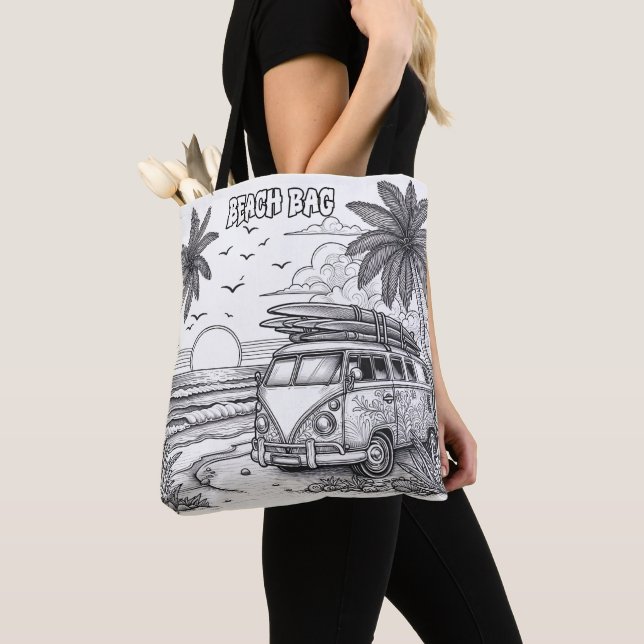 Ocean Breeze Beach Colouring  Tote Bag (Close Up)