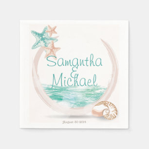 Ocean Breeze Beach Wedding Napkin