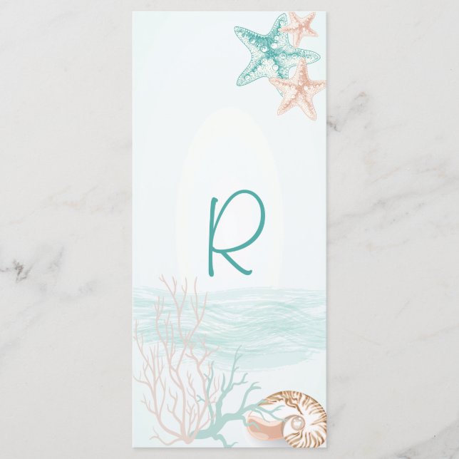 Ocean Breeze Beach Wedding Rack Card (Front)