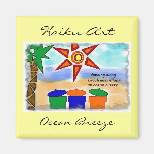 Ocean Breeze Haiku Art Magnet