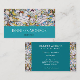 Ocean Breeze Stained Glass Hairstylist Business Card