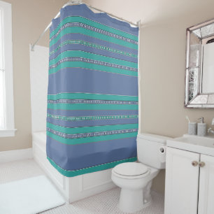 Ocean Breeze Stripes Shower Curtain