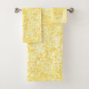 Ocean Bubbles & Current Yellow Towel Set