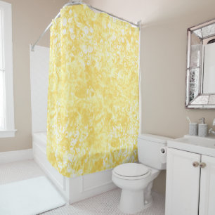 Ocean Bubbles & Currents Yellow Shower Curtain