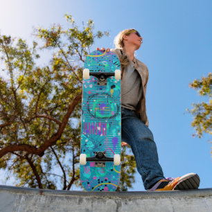 Ocean Bubbles: Maximalist Art Skateboard