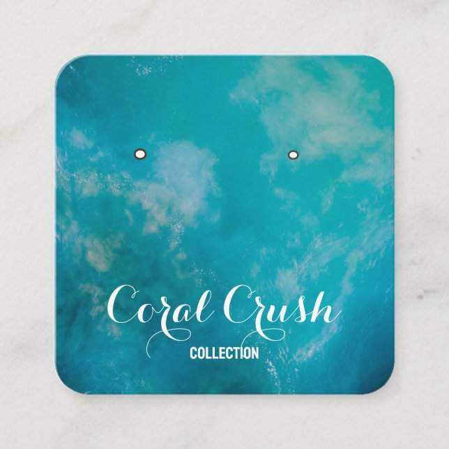 Ocean Calligraphy Earring Display Card Business (Front)