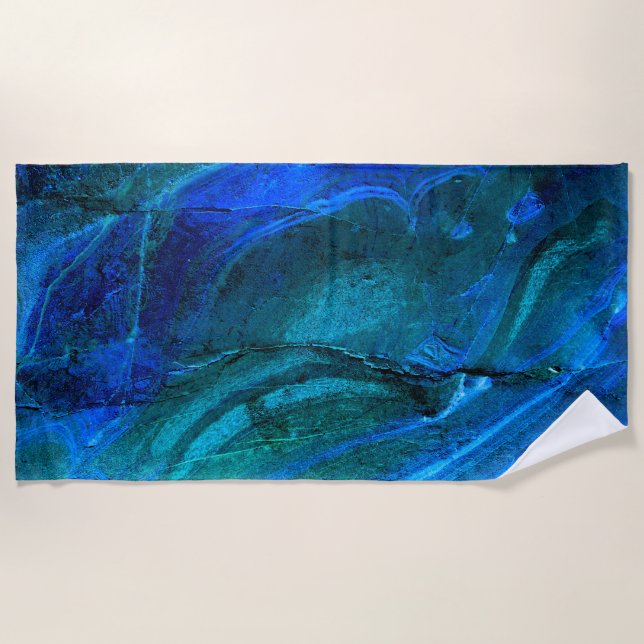 Ocean Carved Stone  Beach Towel (Front)