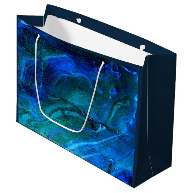 Ocean Carved Stone  Large Gift Bag (Front Angled)