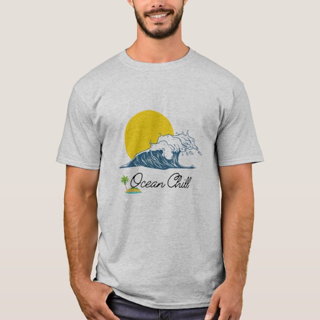 Ocean Chill Wave Sunset Beach  T-Shirt (Front)