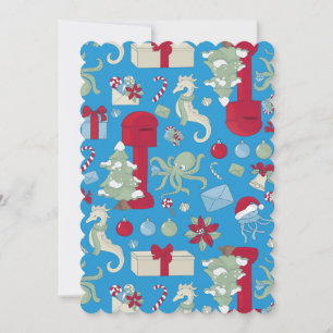 ocean christmas octopus mailbox santa jellyfish invitation