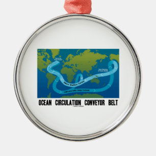 Ocean Circulation Conveyor Belt (World Map) Metal Tree Decoration
