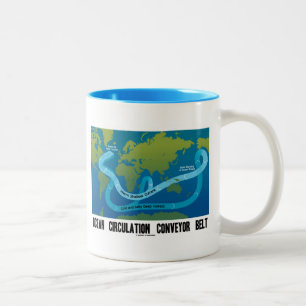 Ocean Circulation Conveyor Belt World Map Two-Tone Coffee Mug