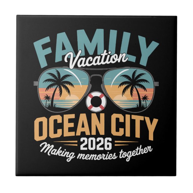 Ocean City Beach Ceramic Tile (Front)