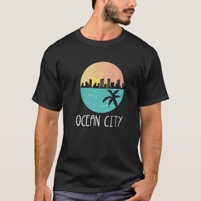 Ocean City Beach Maryland Summer Vacation Sun Skyl T-Shirt (Front)