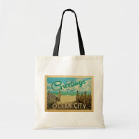 Ocean City Beach Vintage Travel
