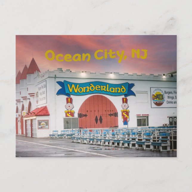 Ocean City Boardwalk Attractions Postcard (Front)