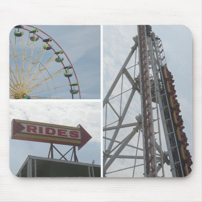 Ocean City Boardwalk Rides Mouse Pad (Front)