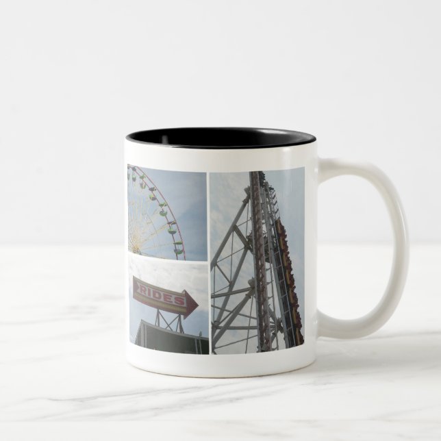 Ocean City Boardwalk Rides Two-Tone Coffee Mug (Right)