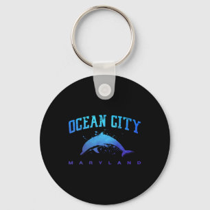Ocean City Maryland Beach Lover Vacation Dolphin A Key Ring