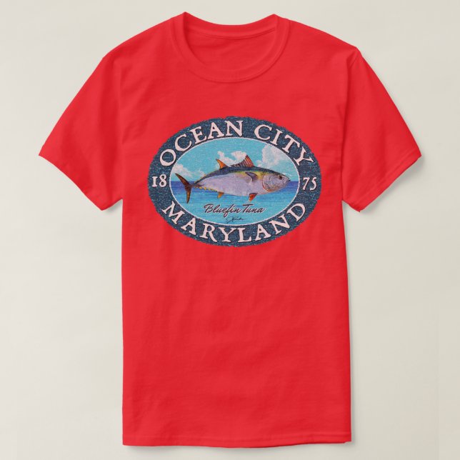 Ocean City Maryland Bluefin Tuna T-Shirt (Design Front)