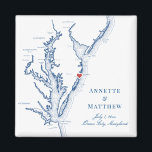 Ocean City Maryland Chesapeake Bay Map Wedding  Magnet<br><div class="desc">Quick and Easy ordering! These Ocean City,  Maryland map magnets make great Maryland beach wedding favours to include in your Ocean City destination wedding welcome bags. Move the heart by clicking "Edit Using design tool" under "Personalise". Featuring a map of Chesapeake Bay with Artwork by Coastal Map Designs</div>
