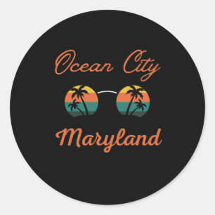 Ocean City Maryland Classic Round Sticker