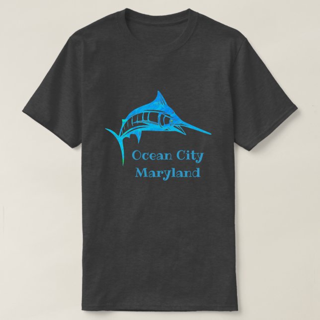 Ocean City Maryland Marlin Fish T-Shirt (Design Front)