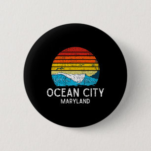 Ocean City Maryland Md Vintage Beach Ocean Family 6 Cm Round Badge