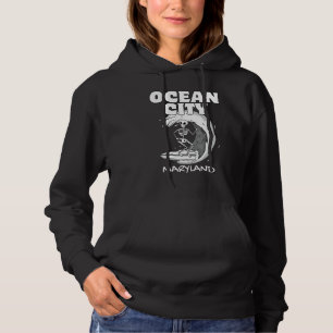 OCEAN CITY MARYLAND Surf Vintage Retro Surfing Hoodie