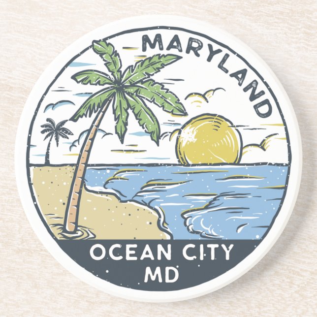 Ocean City Maryland Vintage Coaster (Front)