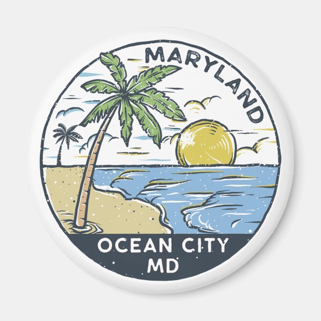 Ocean City Maryland Vintage Magnet (Front)