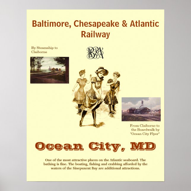 Ocean City Maryland, Vintage travel Poster (Front)
