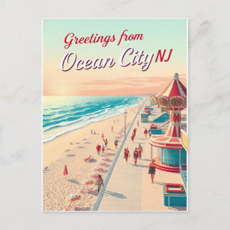 Ocean City, New Jersey – Boardwalk Views Postcard