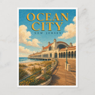 Ocean City New Jersey Music Pier GeoSaga Postcard