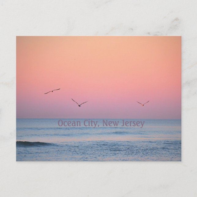 Ocean City, New Jersey Pastel Sunrise Postcard (Front)