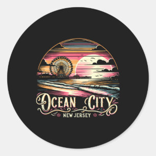 Ocean City New Jersey Travel Summer Family Vacatio Classic Round Sticker