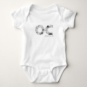 Ocean City NJ Boardwalk Beach Baby One-Piece Bodysuit